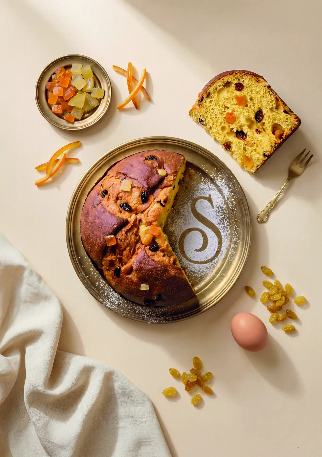 Dettaglio del panettone Scarpato