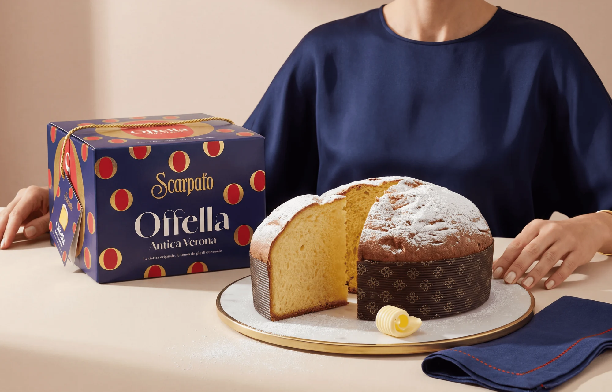 Donna con Offella Antica Verona tagliata e confezione Scarpato
