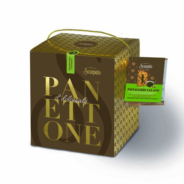 Panettone pistacchio salato e gocce di cioccolato