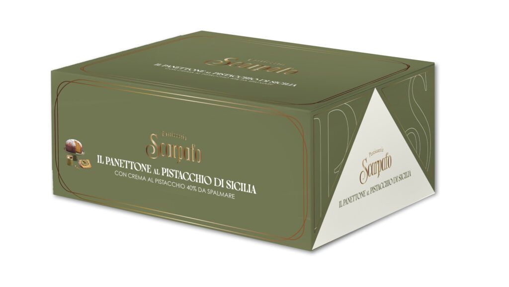 Panettone al pistacchio di Sicilia con crema spalmabile