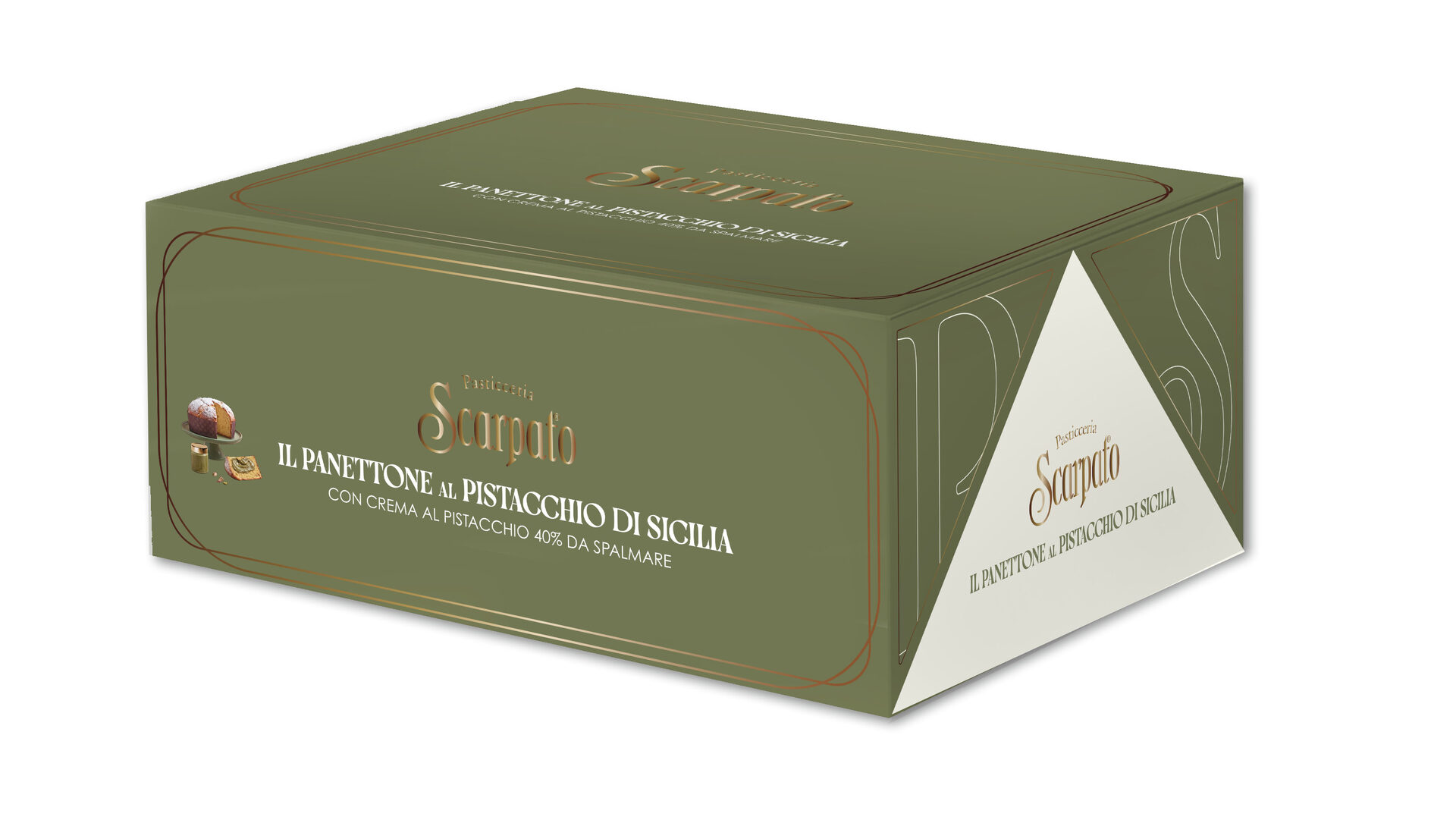 Panettone al pistacchio di Sicilia con crema spalmabile