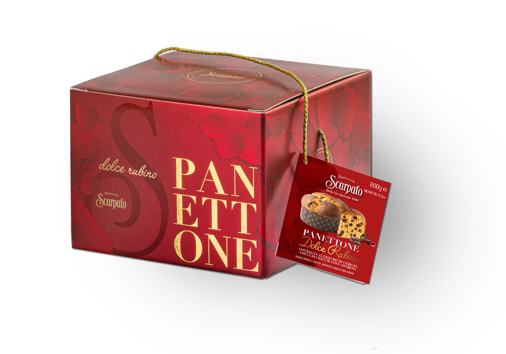 Panettone Dolce Rubino amarena, cioccolato, liquore di ciliegia