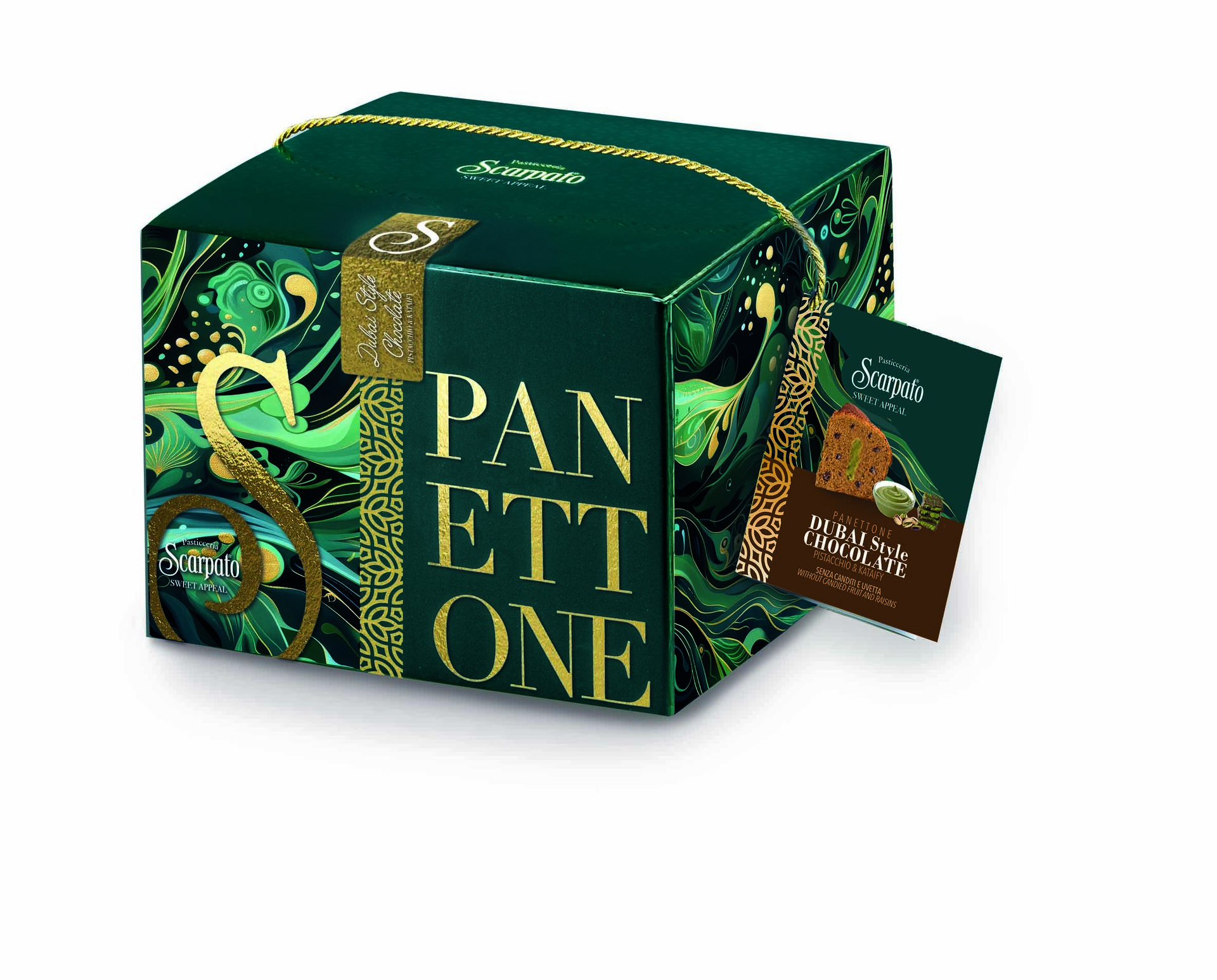 Panettone Dubai style chocolate pistachio & kataify