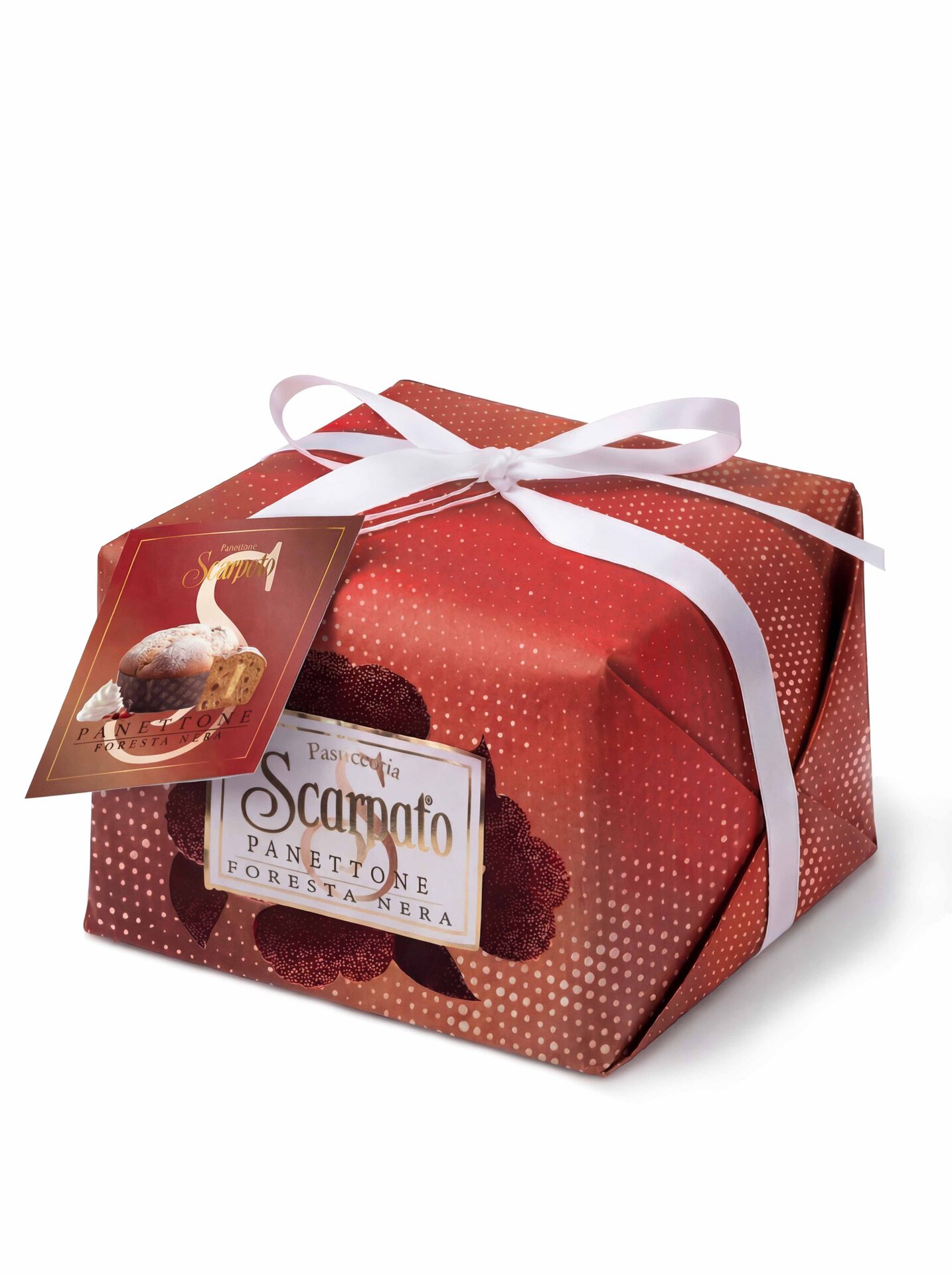 Panettone foresta nera amarene, cioccolato e crema alla panna