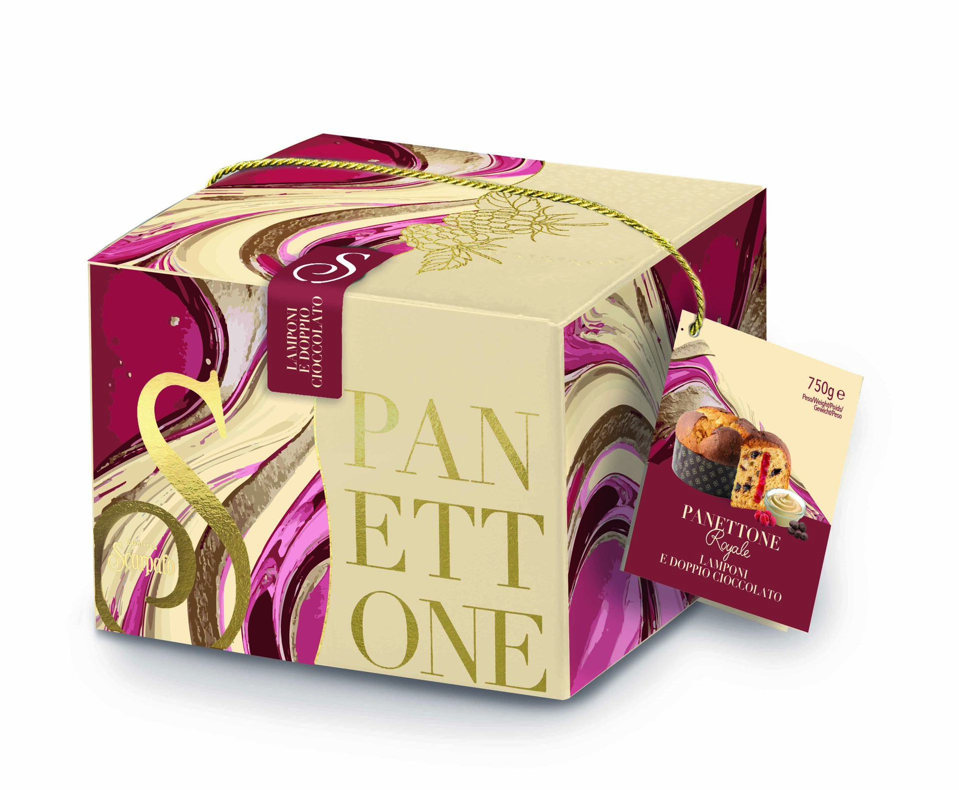 Panettone Royale lampone & doppio cioccolato